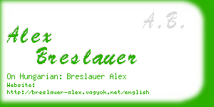 alex breslauer business card